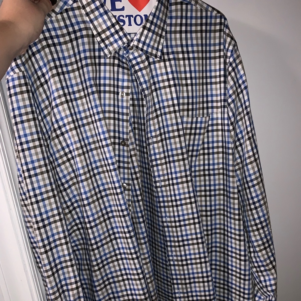 Blue plaid shirt